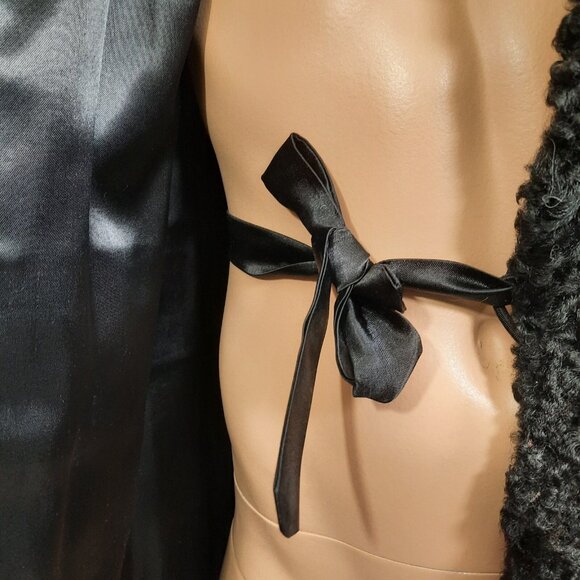 Vintage Black Persian Lamb Fur Coat 1940s 1950s Womens Size XS Mid Calf - Picture 13 of 14